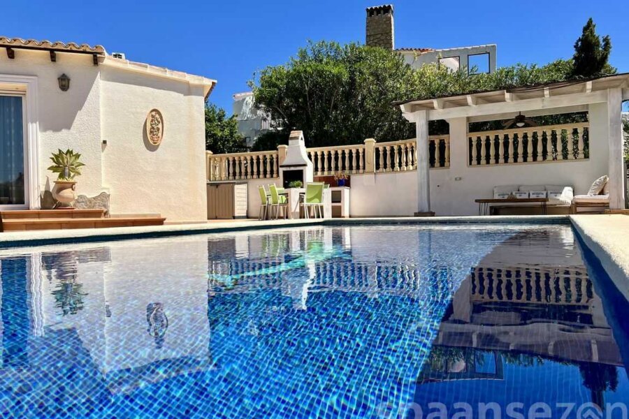 Private pool in front of the villa with large terrance