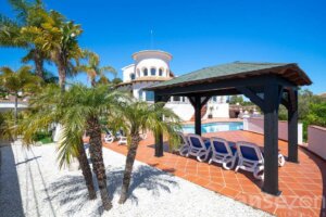 Beautiful sea view villa in Moraira with private pool and palm garden