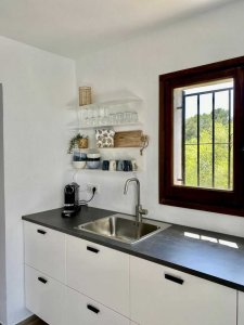 This villa in Benissa has a modern kitchen.