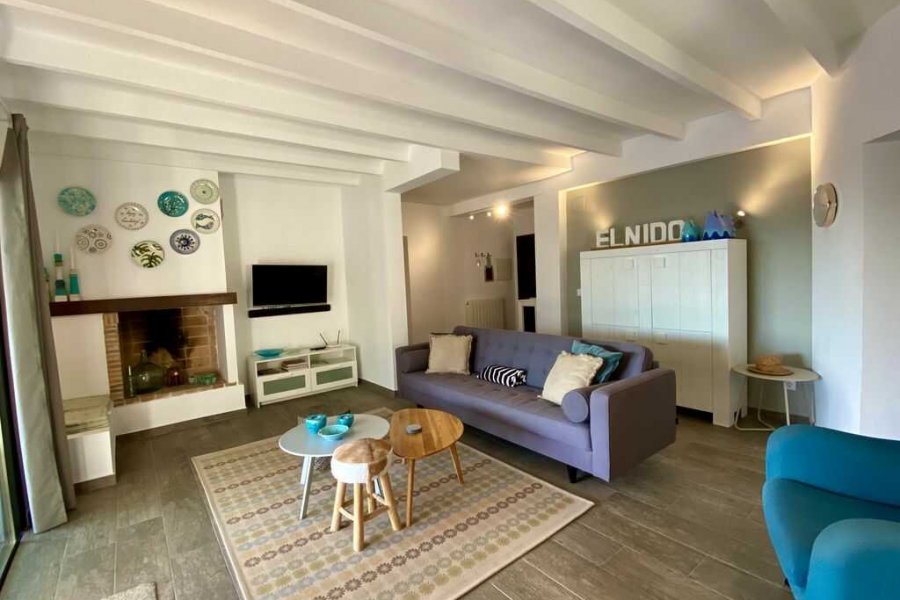 Luxury holiday villa in Moraira with cozy living room.