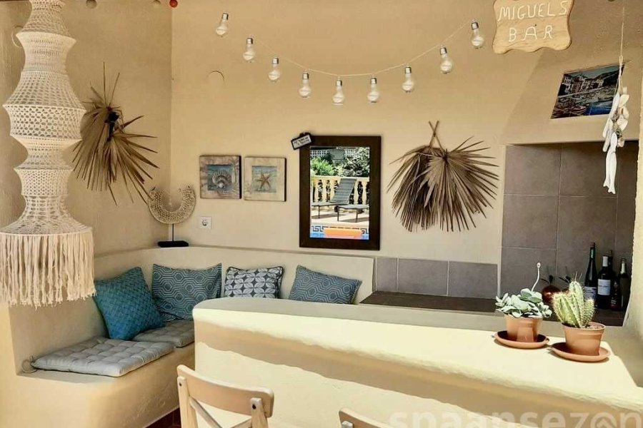 Outdoor bar next to the pool at Villa Terramar