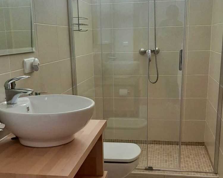 Complete bathroom with shower