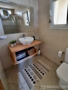 Bathroom with shower sing and toilet