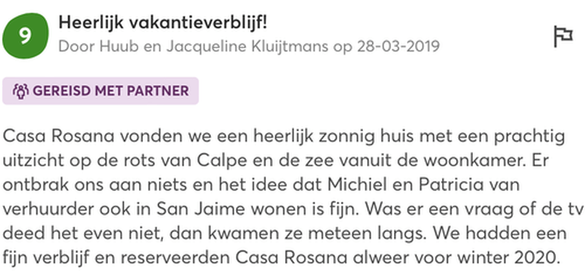 recensie over het overwinteren in Moraira aan de Costa Blanca
